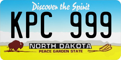 ND license plate KPC999