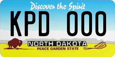 ND license plate KPD000