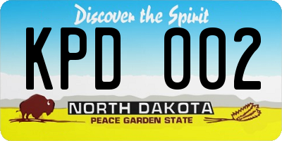 ND license plate KPD002