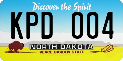 ND license plate KPD004