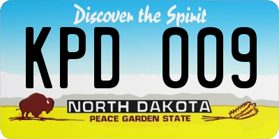 ND license plate KPD009