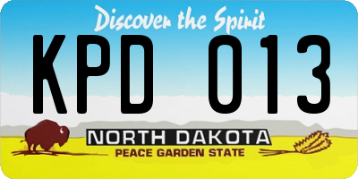 ND license plate KPD013