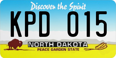 ND license plate KPD015