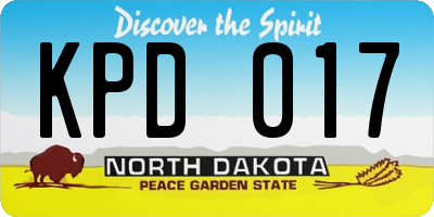 ND license plate KPD017