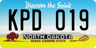 ND license plate KPD019