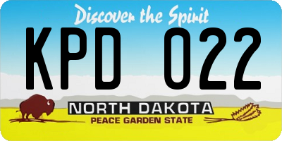 ND license plate KPD022