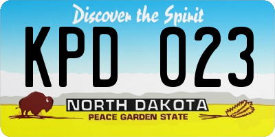 ND license plate KPD023