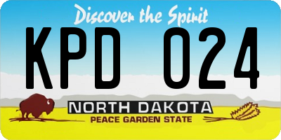 ND license plate KPD024