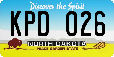 ND license plate KPD026
