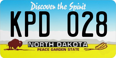 ND license plate KPD028