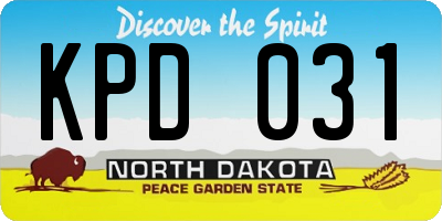 ND license plate KPD031
