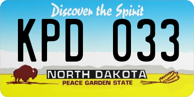 ND license plate KPD033