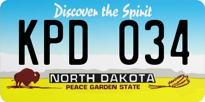 ND license plate KPD034