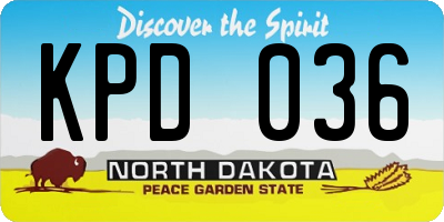 ND license plate KPD036
