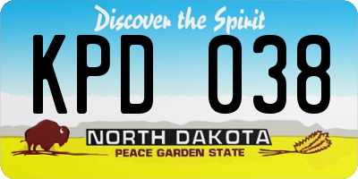 ND license plate KPD038