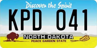 ND license plate KPD041