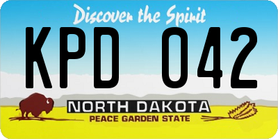 ND license plate KPD042