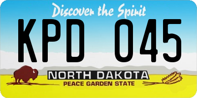 ND license plate KPD045