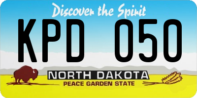 ND license plate KPD050