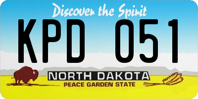ND license plate KPD051