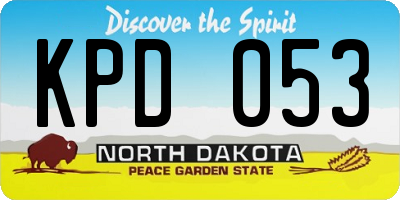 ND license plate KPD053