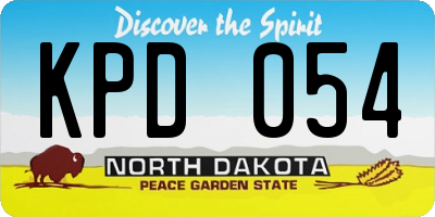 ND license plate KPD054
