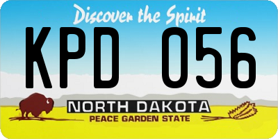 ND license plate KPD056