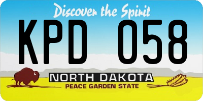 ND license plate KPD058