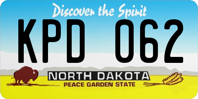 ND license plate KPD062
