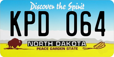 ND license plate KPD064