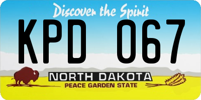 ND license plate KPD067