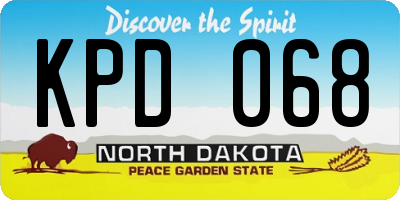 ND license plate KPD068