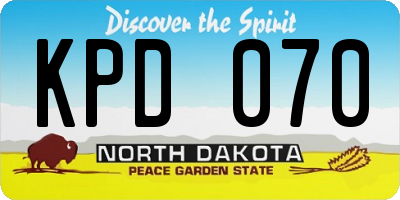 ND license plate KPD070