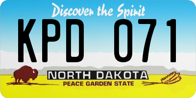 ND license plate KPD071