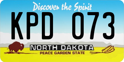 ND license plate KPD073
