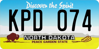 ND license plate KPD074