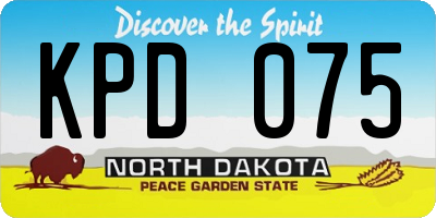 ND license plate KPD075