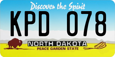 ND license plate KPD078