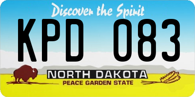 ND license plate KPD083