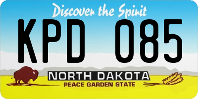 ND license plate KPD085