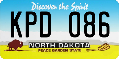 ND license plate KPD086