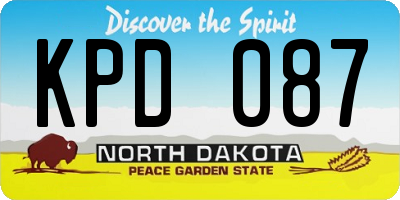 ND license plate KPD087