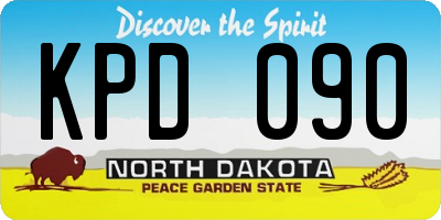 ND license plate KPD090