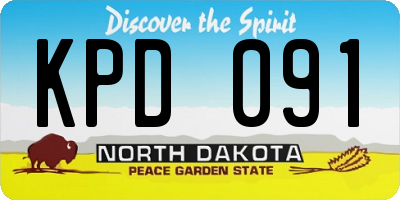 ND license plate KPD091