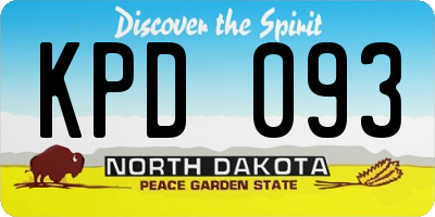 ND license plate KPD093
