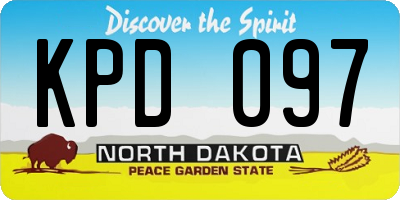 ND license plate KPD097