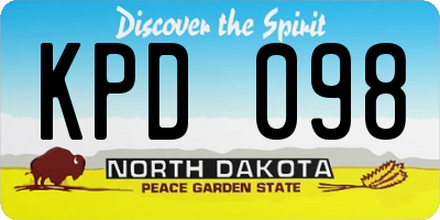 ND license plate KPD098