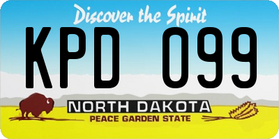 ND license plate KPD099