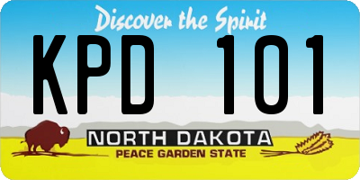 ND license plate KPD101