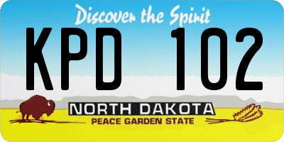 ND license plate KPD102